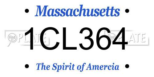 1CL364 Massachusetts License Plate