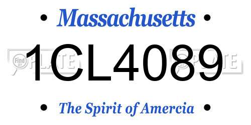 1CL4089 Massachusetts License Plate