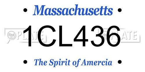 1CL436 Massachusetts License Plate