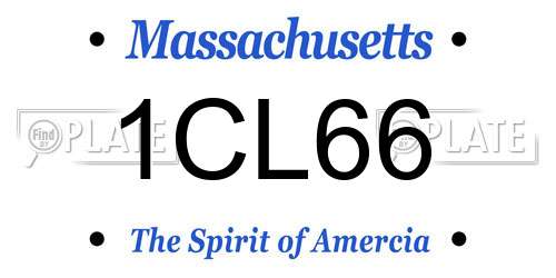 1CL66 Massachusetts License Plate