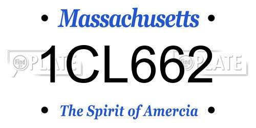 1CL662 Massachusetts License Plate