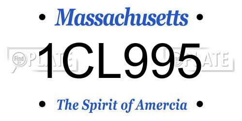 1CL995 Massachusetts License Plate