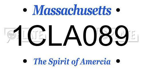 1CLA089 Massachusetts License Plate