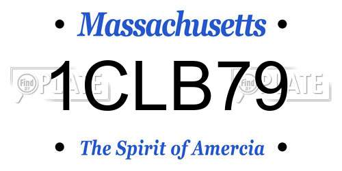 1CLB79 Massachusetts License Plate