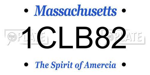 1CLB82 Massachusetts License Plate