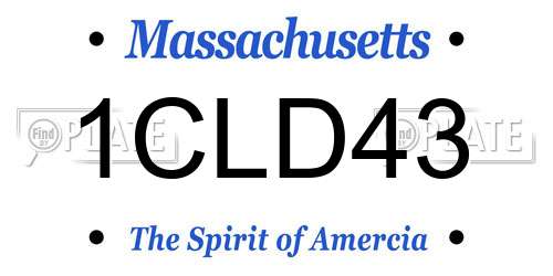 1CLD43 Massachusetts License Plate