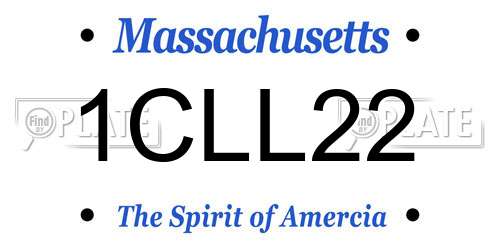 1CLL22 Massachusetts License Plate