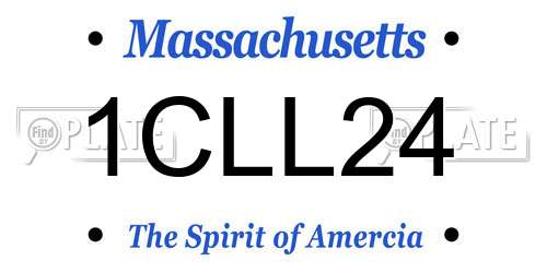 1CLL24 Massachusetts License Plate