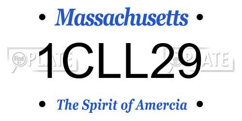 1CLL29 Massachusetts License Plate