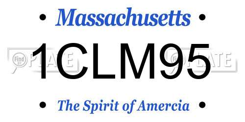 1CLM95 Massachusetts License Plate