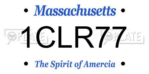 1CLR77 Massachusetts License Plate