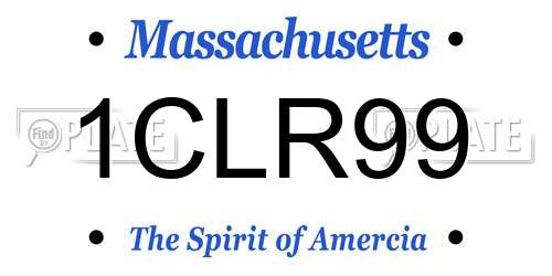 1CLR99 Massachusetts License Plate