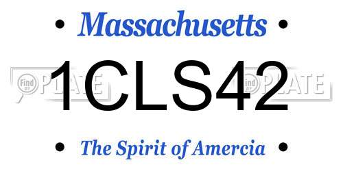 1CLS42 Massachusetts License Plate