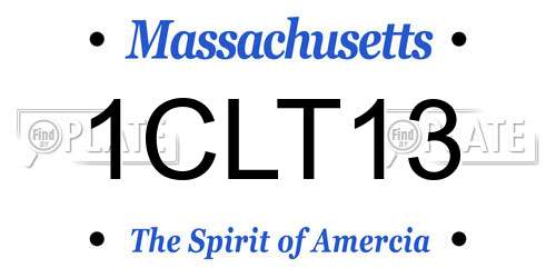 1CLT13 Massachusetts License Plate