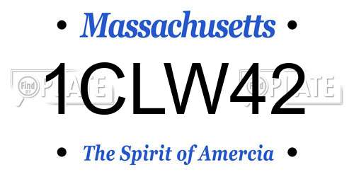 1CLW42 Massachusetts License Plate