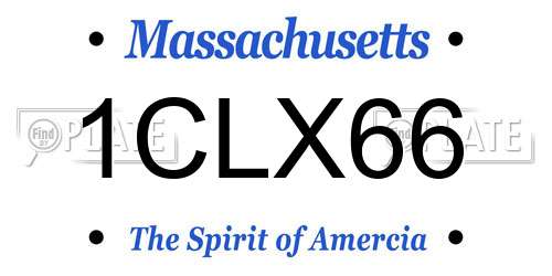 1CLX66 Massachusetts License Plate