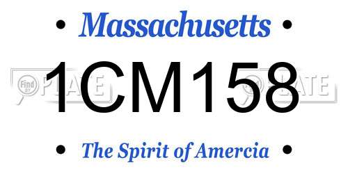 1CM158 Massachusetts License Plate