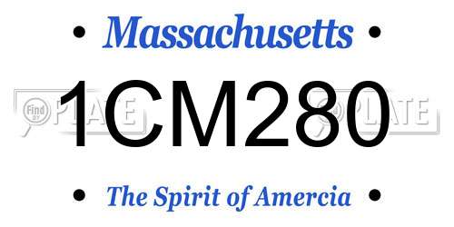 1CM280 Massachusetts License Plate