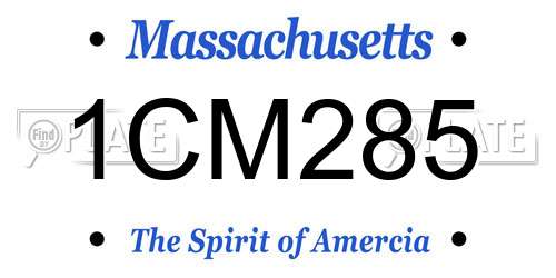 1CM285 Massachusetts License Plate