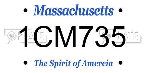 1CM735 Massachusetts License Plate