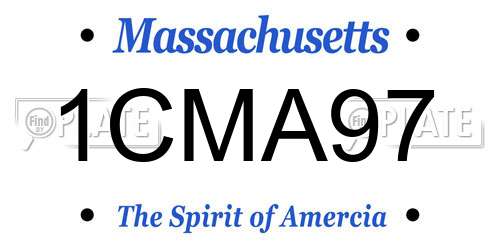 1CMA97 Massachusetts License Plate