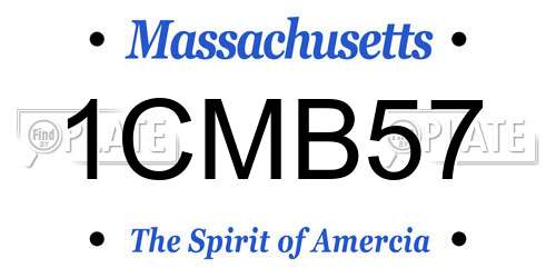 1CMB57 Massachusetts License Plate