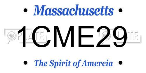 1CME29 Massachusetts License Plate