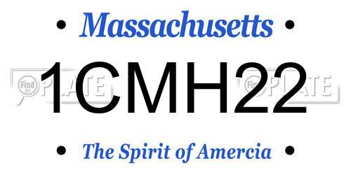 1CMH22 Massachusetts License Plate