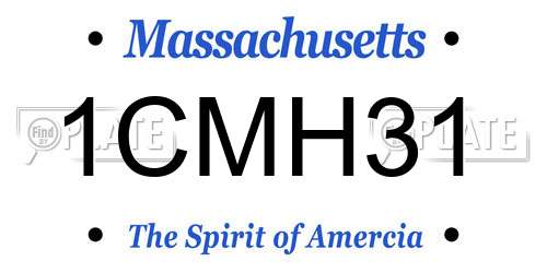 1CMH31 Massachusetts License Plate