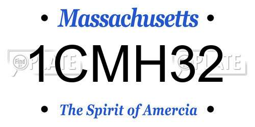 1CMH32 Massachusetts License Plate
