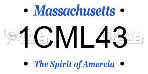 1CML43 Massachusetts License Plate