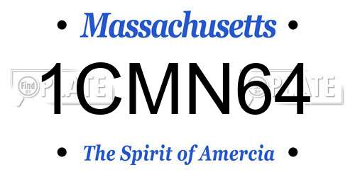 1CMN64 Massachusetts License Plate