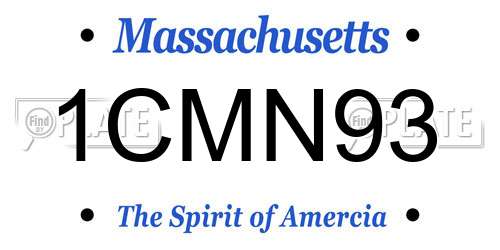 1CMN93 Massachusetts License Plate