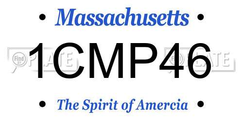 1CMP46 Massachusetts License Plate