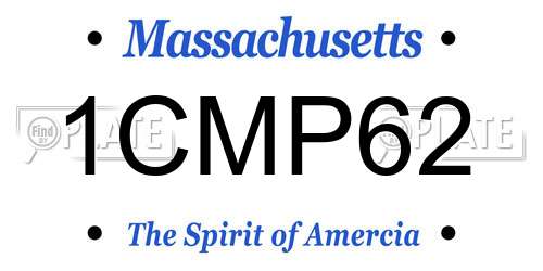 1CMP62 Massachusetts License Plate