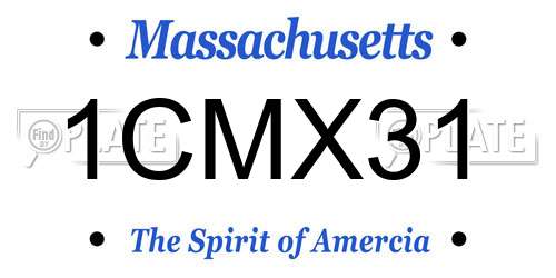 1CMX31 Massachusetts License Plate