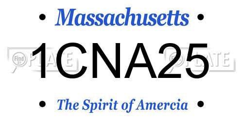 1CNA25 Massachusetts License Plate