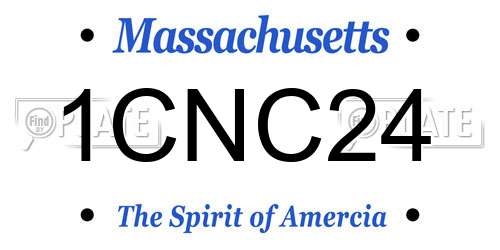 1CNC24 Massachusetts License Plate