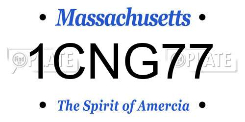 1CNG77 Massachusetts License Plate