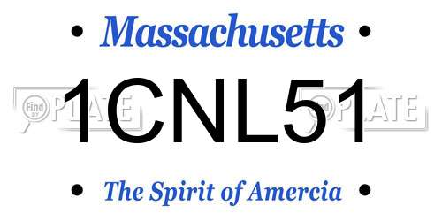1CNL51 Massachusetts License Plate