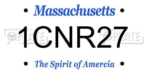 1CNR27 Massachusetts License Plate