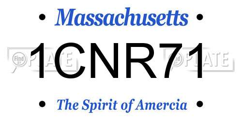 1CNR71 Massachusetts License Plate