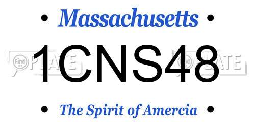 1CNS48 Massachusetts License Plate