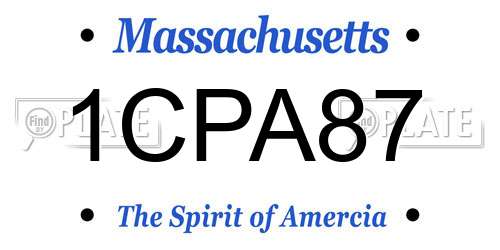 1CPA87 Massachusetts License Plate