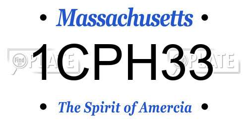 1CPH33 Massachusetts License Plate