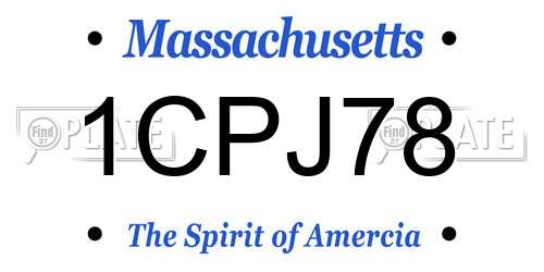 1CPJ78 Massachusetts License Plate