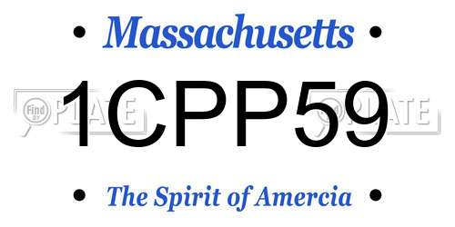 1CPP59 Massachusetts License Plate