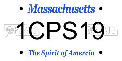 1CPS19 Massachusetts License Plate