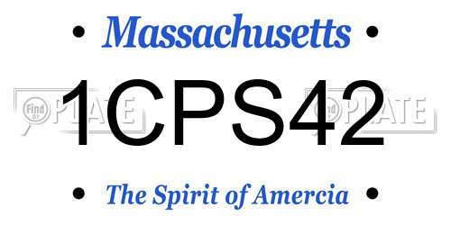 1CPS42 Massachusetts License Plate