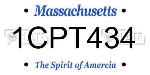 1CPT434 Massachusetts License Plate